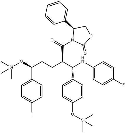 3-[(2R,5S)-5-(4-флуорофенил)-2-[(S)-[(4-флуорофенил(амино)]][4-[триметилсилил]-окси]фенил]метил]-1- оксо-5-[(триметилсили)-окси]пентил]-4-фенил-(48)-2-оксазолидинон